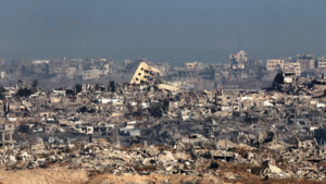 Franja de Gaza hoy. Foto: AFP