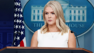 Portavoz de la Casa Blanca, Karoline LeavittFoto: AFP