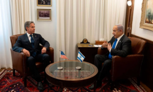 Primer ministro israelí, Benjamín Netanyahu y el secretario de Estado de EEUU, Antony Blinken Foto: AFP