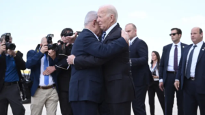 Joe Biden y Benjamín Netanyahu en Israel Foto: AFP