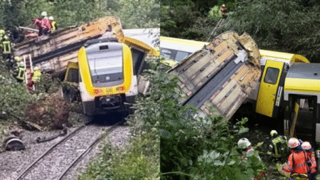 Varios muertos y heridos tras descarrilamiento de tren.Foto: Captura de redes sociales
